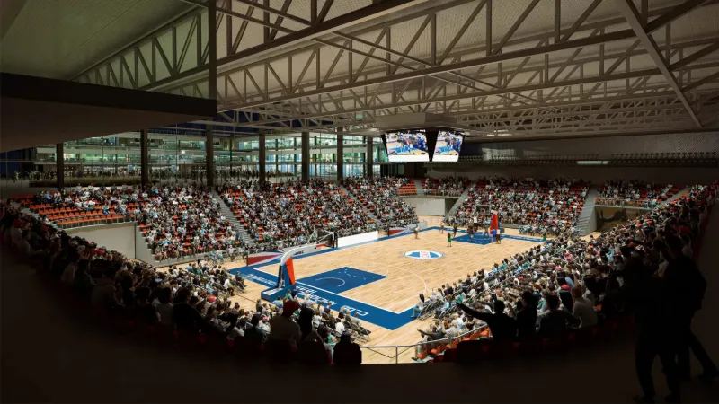 Render de la arena polideportiva incluida en el Máster Plan