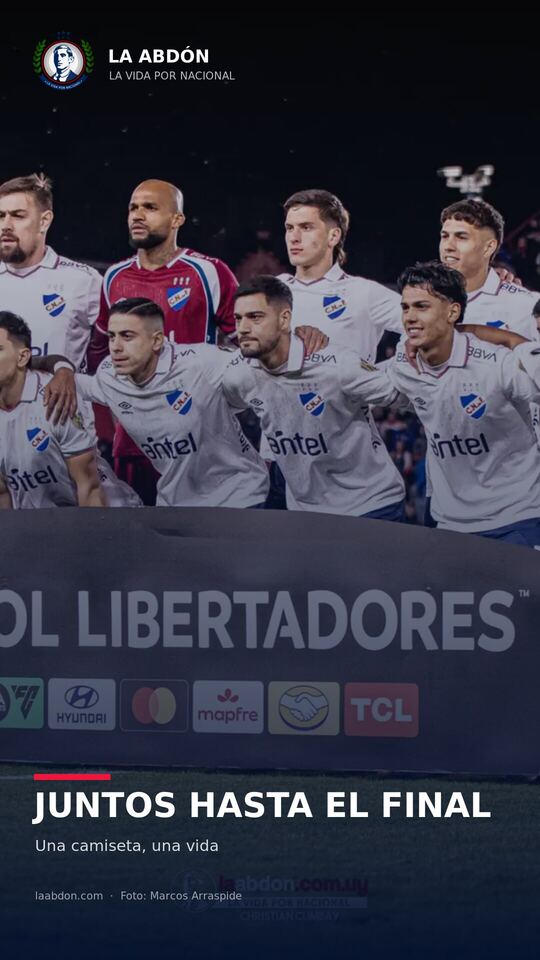 Wallpaper de La Abdón con el equipo de Nacional unido antes de un partido