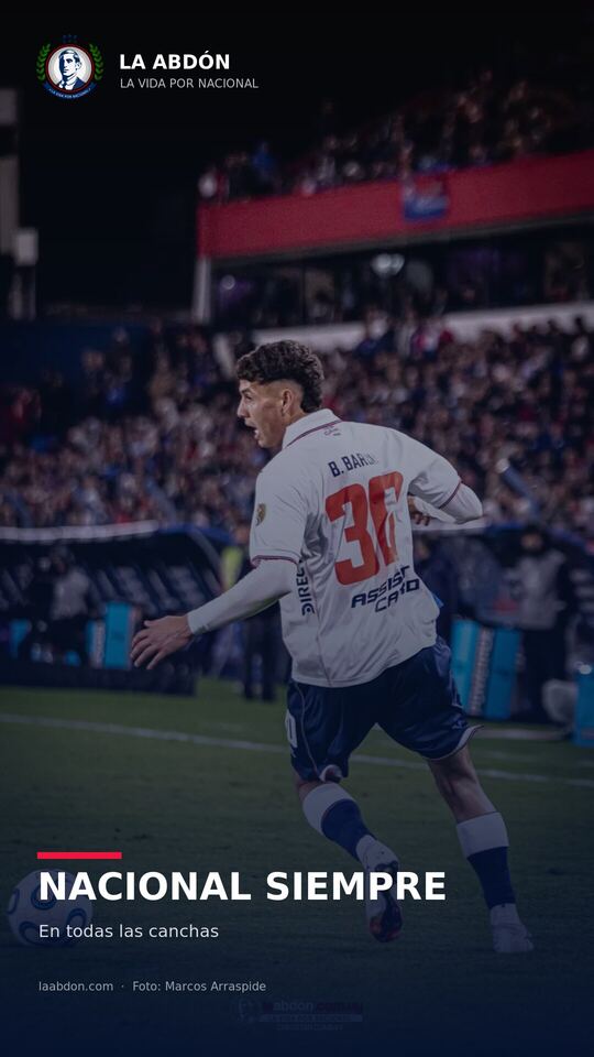 Wallpaper de La Abdón con un futbolista de Nacional en acción